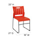 Orange |#| 881 lb. Capacity Orange Sled Base Stack Chair with Carry Handle & Air-Vent Back