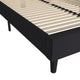 Charcoal,Full |#| Platform Bed with Headboard-Black Fabric Upholstery-Full-No Foundation Needed