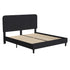 Addison Upholstered Platform Bed - Headboard with Rounded Edges - No Box Spring or Foundation Needed