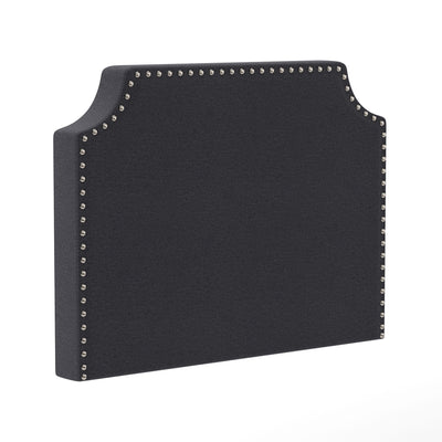 Adeline Contoured Headboard with 2 Power Outlets, 1 USB and 1 USB Type-C Port with Studded LeatherSoft Upholstery and Dual Hanging Options - View 1