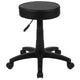 Black Adjustable Doctors Stool on Wheels with Ergonomic Molded Seat