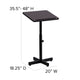 Adjustable Height Slanted Top Metal Lectern in Mahogany