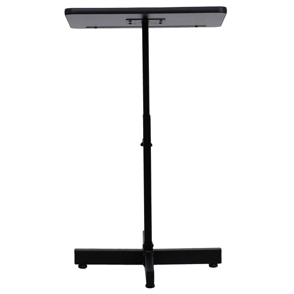 Adjustable Height Slanted Top Metal Lectern in Mahogany