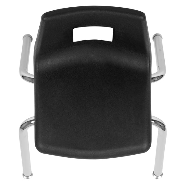 Black |#| Black Student Stack Chair 14inchH Seat - School Classroom Chair for K-2