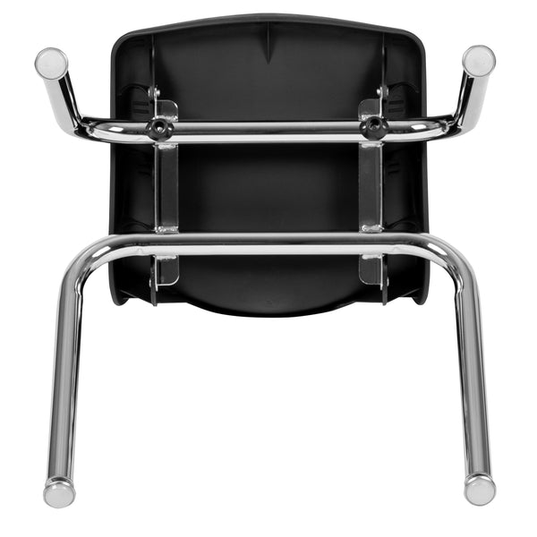 Black |#| Black Student Stack Chair 14inchH Seat - School Classroom Chair for K-2