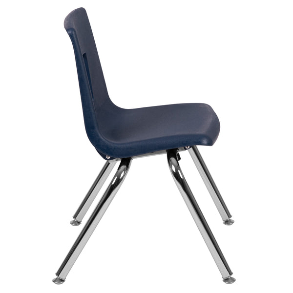 Navy |#| Navy Student Stack Chair 14inchH Seat - School Classroom Chair for K-2