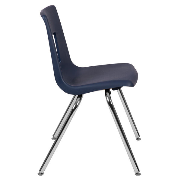 Navy |#| Navy Student Stack Chair 18inchH Seat - Classroom Chair for Middle-High-Adults