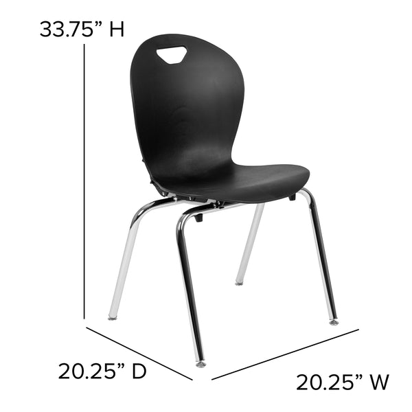 Black |#| Comfort Molded Black Student Stack Chair-Classroom Chair for Middle-High-Adults