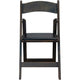 Antique Black |#| Antique Black Wood Folding Chair with Vinyl Padded Seat
