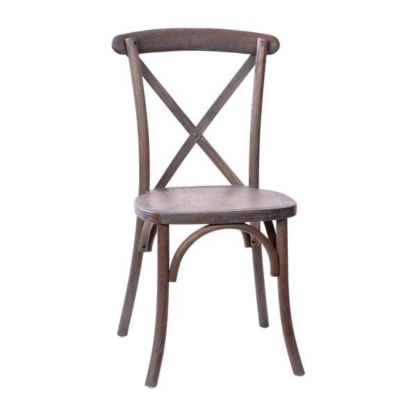 Dark Driftwood |#| Gray Wash Dark Driftwood X-Back Dining Chairs