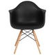 Black |#| Black Plastic Chair with Arms and Wooden Legs - Accent & Side Chair