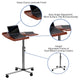 Angle and Height Adjustable Mobile Laptop Computer Table with Cherry Top