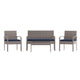 Navy Cushions/Light Gray Frame |#| 4 Piece Patio Set with Gray Steel Frame and Navy Cushions - Outdoor Seating