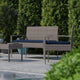 Navy Cushions/Light Gray Frame |#| 4 Piece Patio Set with Gray Steel Frame and Navy Cushions - Outdoor Seating