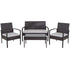Aransas Series 4 Piece Patio Set with Steel Frame and Cushions