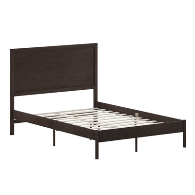 Asher Solid Wood Platform Bed with Wooden Slats and Headboard, No Box Spring Needed