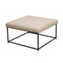 Ashton 30" Square Upholstered Tufted Ottoman with Metal Frame