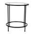 Astoria Collection Round End Table, Modern Glass Accent Table with Metal Frame