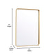 Gold,30"W x 40"L |#| Large Rectangular Accent Mirror with 2 Inch Deep Frame in Gold - 30" x 40"