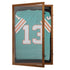 Banks Jersey Display Case with Solid Pine Wood Frame, Fabric Backing Board, and Anti-Theft Lock