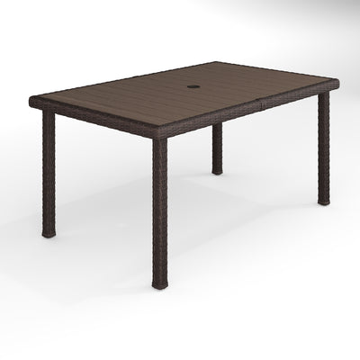 Bedford 60" Indoor-Outdoor Patio Table with Engineered Wood Top in Rattan Wicker - View 1