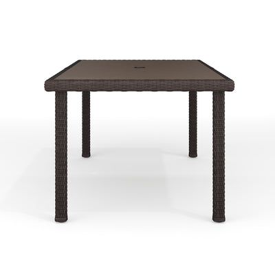 Bedford 60" Indoor-Outdoor Patio Table with Engineered Wood Top in Rattan Wicker - View 2