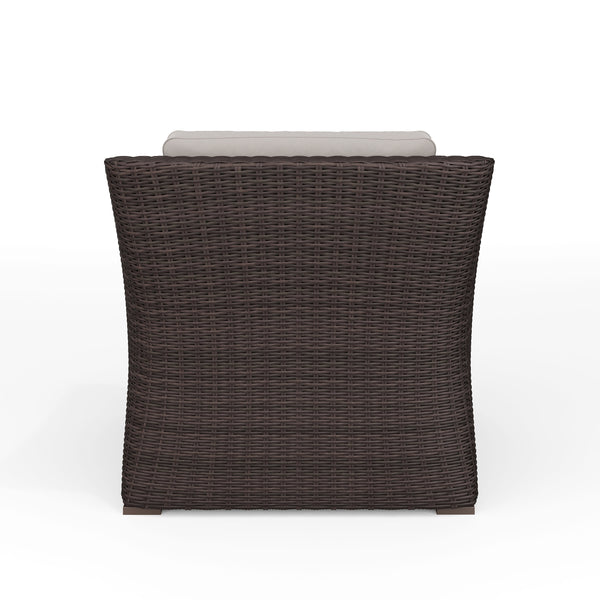 Tan Cushions/Brown Frame |#| Outdoor Rattan Wicker Accent Chair with All-Weather Cushions - Brown/Tan