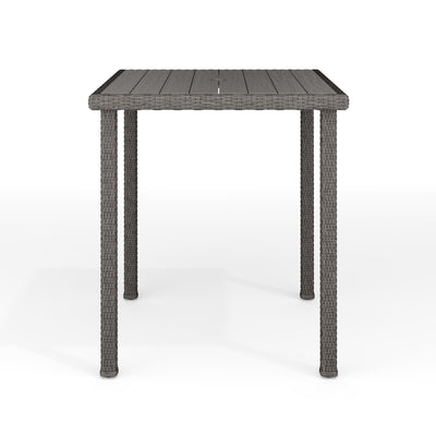 Bedford Indoor-Outdoor Patio Bar Height Table with Engineered Wood Top in Rattan Wicker - View 2