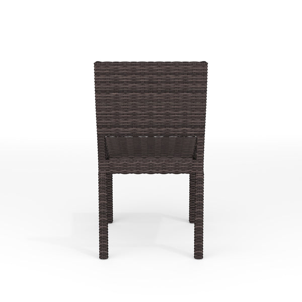 Brown |#| Outdoor Rattan Wicker Stackable Side Dining Chair - Brown