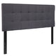 Dark Gray,Full |#| Quilted Tufted Upholstered Full Size Headboard in Dark Gray Fabric