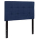 Navy,Twin |#| Quilted Tufted Upholstered Twin Size Headboard in Navy Fabric