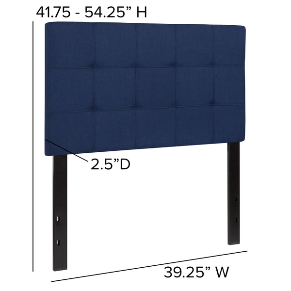 Navy,Full |#| Quilted Tufted Upholstered Full Size Headboard in Navy Fabric
