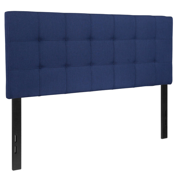 Navy,Full |#| Quilted Tufted Upholstered Full Size Headboard in Navy Fabric