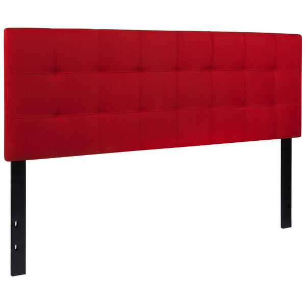 Red,Queen |#| Quilted Tufted Upholstered Queen Size Headboard in Red Fabric