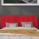 Red,Queen |#| Quilted Tufted Upholstered Queen Size Headboard in Red Fabric