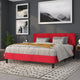 Red,King |#| Quilted Tufted Upholstered King Size Headboard in Red Fabric