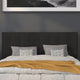 Black,Queen |#| Quilted Tufted Upholstered Queen Size Headboard in Black Fabric