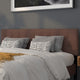 Dark Brown,King |#| Quilted Tufted Upholstered King Size Headboard in Dark Brown Fabric