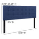 Navy,Queen |#| Quilted Tufted Upholstered Queen Size Headboard in Navy Fabric