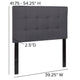 Dark Gray,Twin |#| Quilted Tufted Upholstered Twin Size Headboard in Dark Gray Fabric