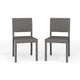Gray |#| 2PK Outdoor Rattan Wicker Stackable Side Dining Chairs - Gray