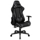 Gray |#| Reclining 360° Swivel Gamers Chair-Black & Gray Faux Leather - Adjustable Arms
