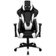 Black |#| Reclining 360° Swivel Gamers Chair-Black & White Faux Leather - Adjustable Arms