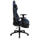 Blue |#| Reclining Faux Leather Gaming Chair - Adjustable Arms & Footrest - Black & Blue