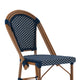 Navy & White/Natural Frame |#| 2 Pack All-Weather Commercial Paris Stools with Bamboo Print Frame-Black/White