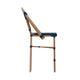 Navy & White/Natural Frame |#| 2 Pack All-Weather Commercial Paris Stools with Bamboo Print Frame-Black/White