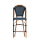 Navy & White/Natural Frame |#| 2 Pack All-Weather Commercial Paris Stools with Bamboo Print Frame-Black/White