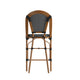 Black & White/Natural Frame |#| 2 Pack All-Weather Commercial Paris Stools with Bamboo Print Frame-Black/White