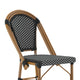 Black & White/Natural Frame |#| 2 Pack All-Weather Commercial Paris Stools with Bamboo Print Frame-Black/White
