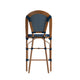 Navy & White/Natural Frame |#| 2 Pack All-Weather Commercial Paris Stools with Bamboo Print Frame-Black/White